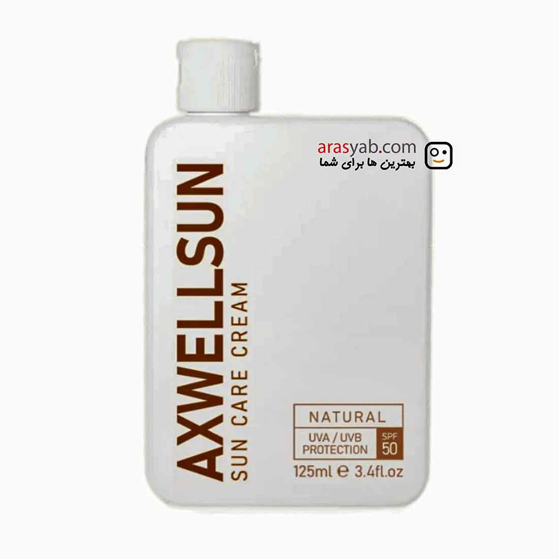 کرم ضد آفتاب نچرال اکسول نسخه پرمیوم دارای SPF 50 و محافظ UVB و UVA حجم 125 میل