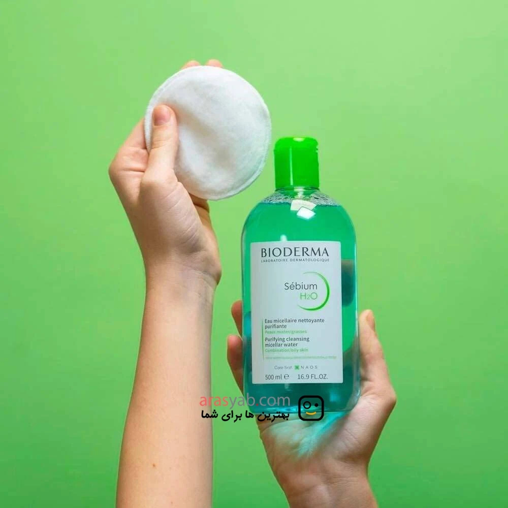 میسلار واتر بایودرما پوست چرب اصل فرانسه مدل sebium H2O حجم 500 میلی