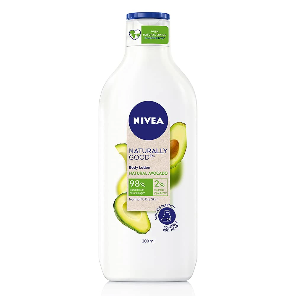 لوسیون بدن Nivea مدل Naturally Good حاوی روغن آووکادو حجم 350 میلی