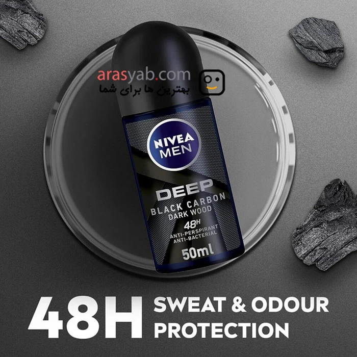 رول ضدتعریق مردانه نیوآ Nivea مدل Deep DarkWood مراقبت 72 ساعته حجم 50 میل