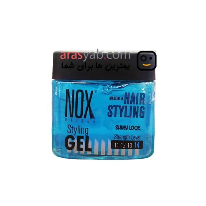 ژل مو استایلینگ ناکس NOX مدل SHINY LOOK با سطح قدرت 14 حجم 350 میل