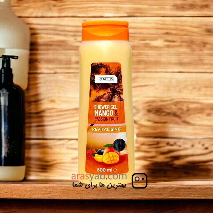 ژل دوش احیا کننده گالوس مدل mango &amp; passion fruit با رایحه انبه و میوه شور حجم 500 میل