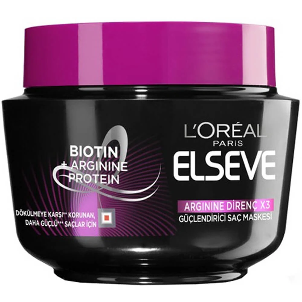 ماسک مو لورآل ELSEVE مشکی مدل ARGININE DIRENC X3 حجم 300 میلی