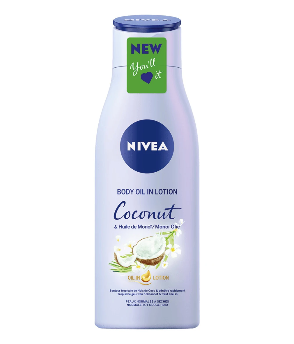 لوسیون بدن nivea نیوا حاوی روغن نارگیل و روغن مونوی حجم 200 میل