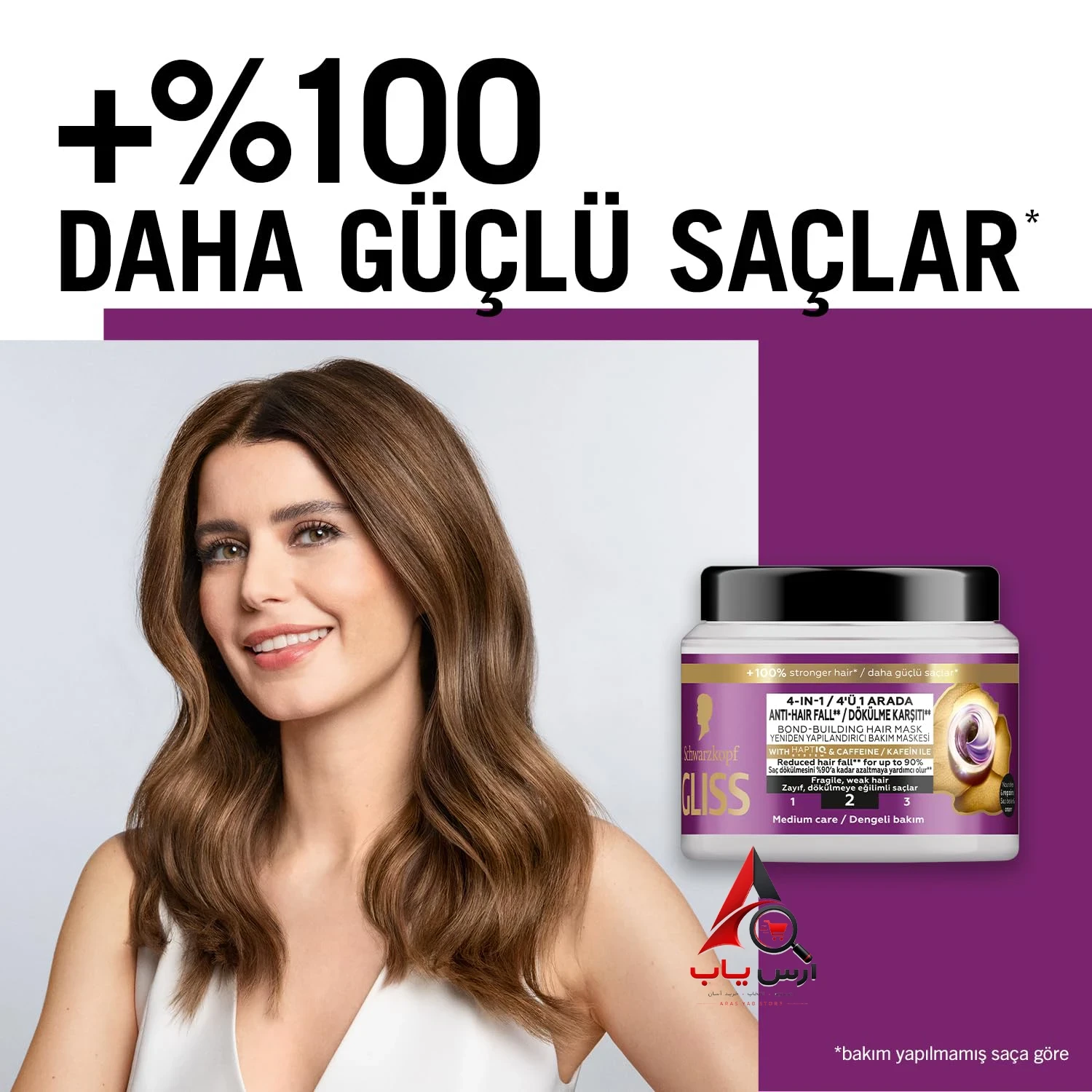 ماسک موی ضد ریزش گلیس مدل Full Hair Wonder حاوی کافئین حجم 400 میل