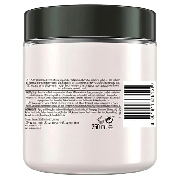 ماسک موی آبرسان Herbal Essences حاوی عصاره آلوئه ورا و آووکادو حجم 250 میلی