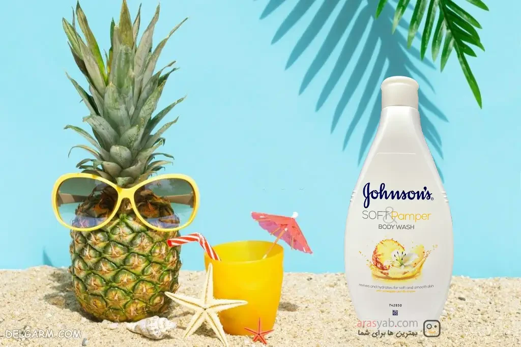 شامپو بدن جانسون Johnson’s مدل Soft &amp; Pamper با رایحه آناناس و گل زنبق حجم 400 میل
