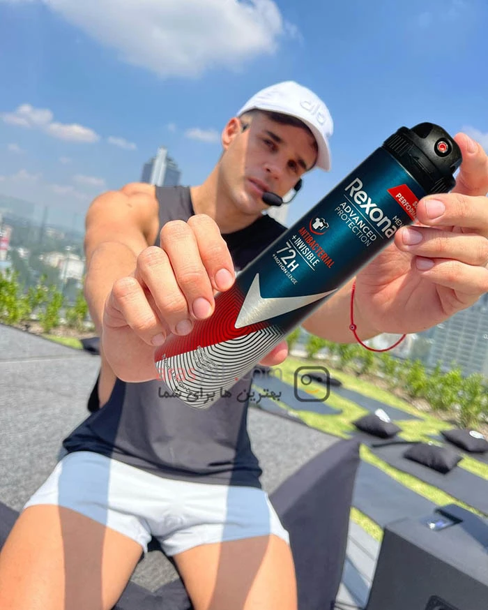 اسپری ضد تعریق مردانه رکسونا rexona مدل antibacterial+invisible حجم 200 میل
