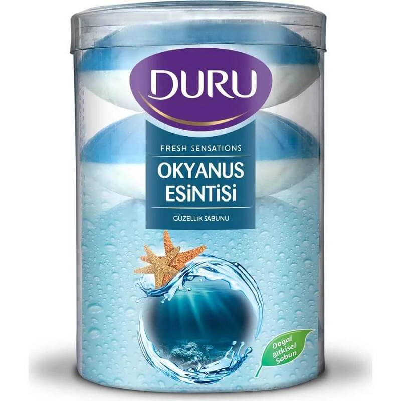 صابون لیوانی دورو DURU آبی حاوی رایحه نسیم اقیانوس بسته 4 عددی