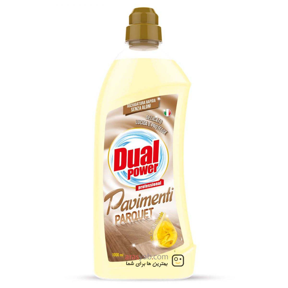 مایع کف شوی پارکت و چوب دوآل پاور Dual Power حجم 1 لیتری