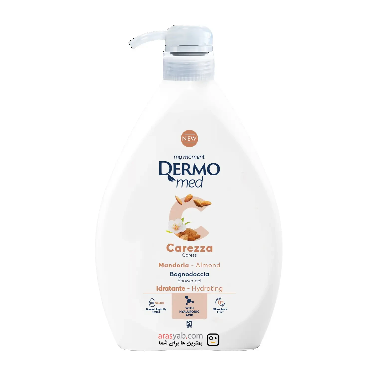 شامپوی بدن درمومد Dermomed با رایحه بادام Almond حجم 1 لیتری