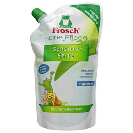 مایع دستشویی Frosch پاکتی مدل Sensitiv Seife برای پوست حساس حجم 500 میلی