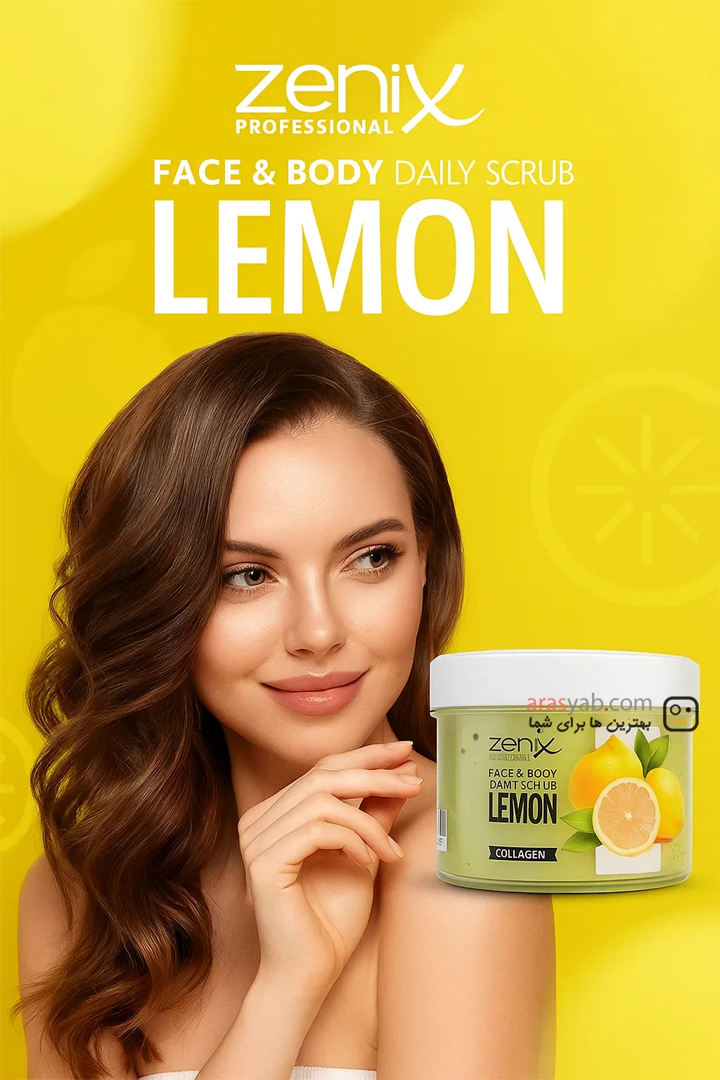 اسکراب لیمویی زنیکس zenix مناسب صورت و بدن حجم 275 میل