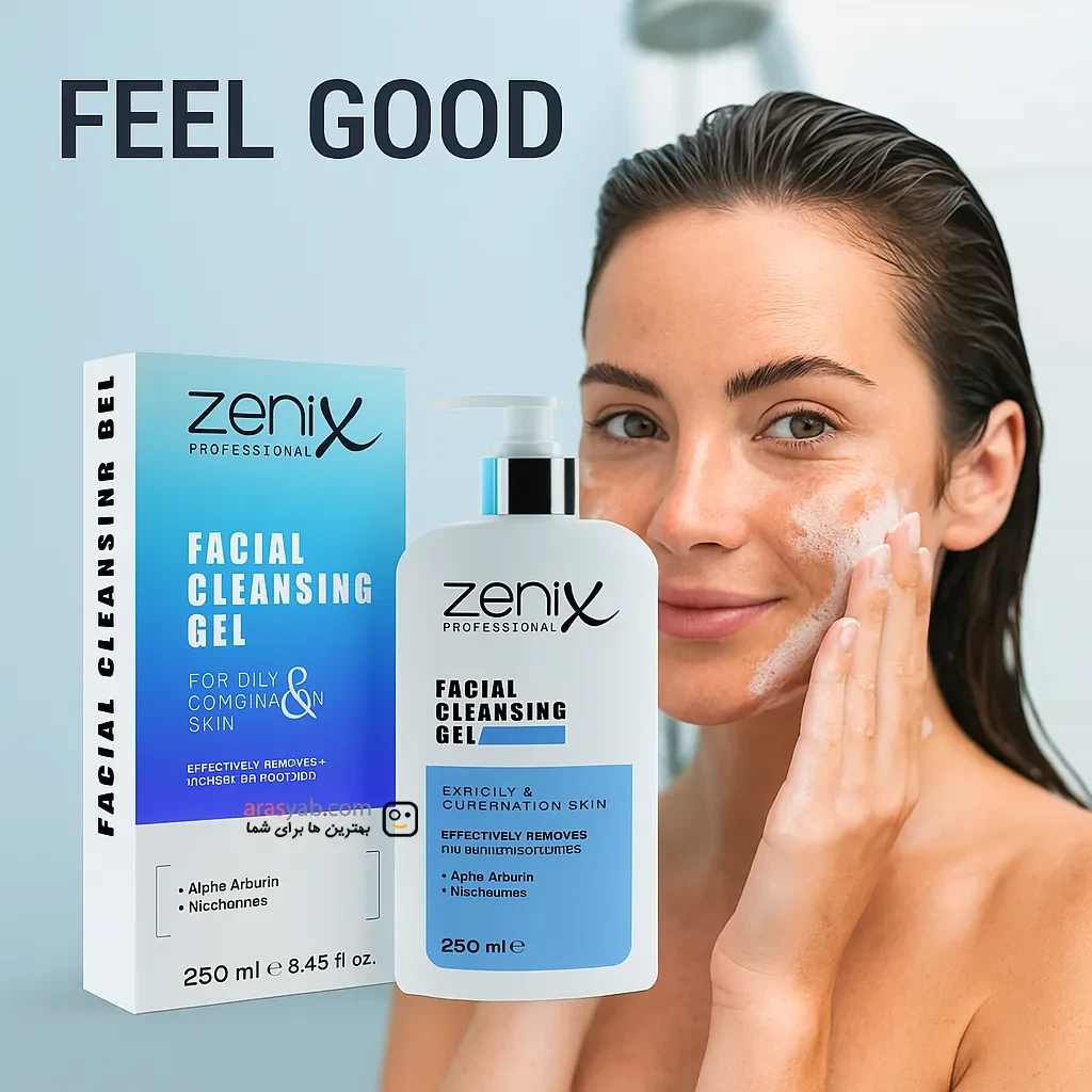 شوینده صورت زنیکس zenix مخصوص پوست چرب و مختلط حجم 250 میل