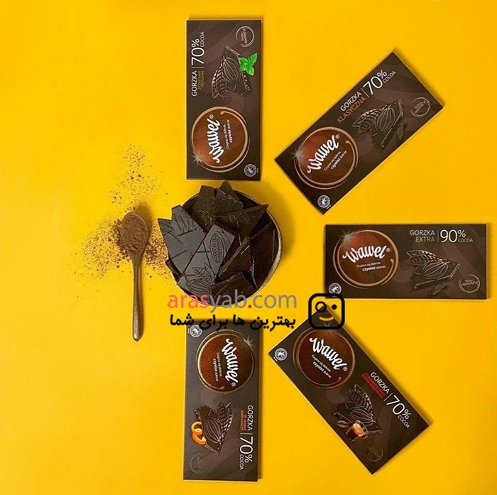 شکلات تلخ 90% واول Wawel مدل dark chocolate وزن 90 گرم