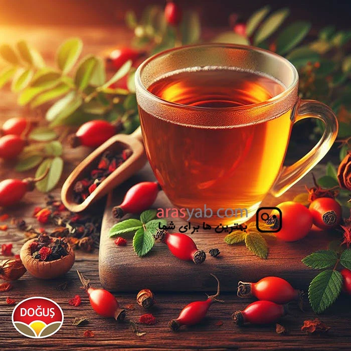 دمنوش میوه گل نسترن دوغوش مدل kuşburnu بسته 20 عددی