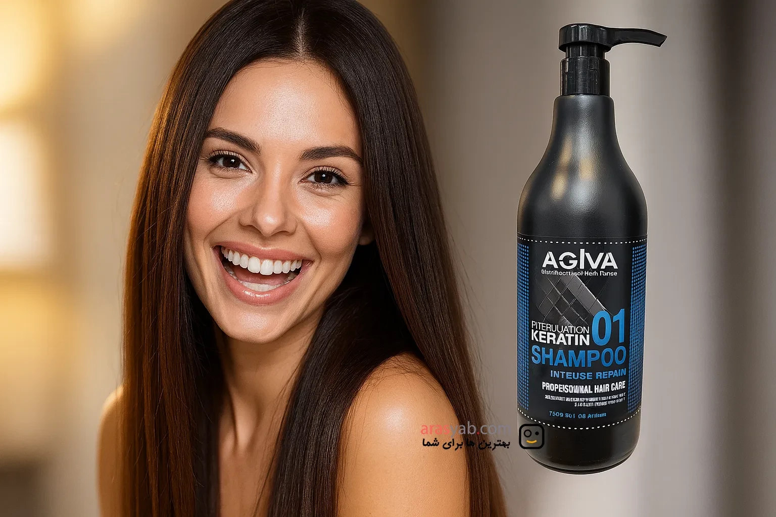 شامپو کراتین آگیوا Agiva مدل keratin 01 حجم 1000 میل