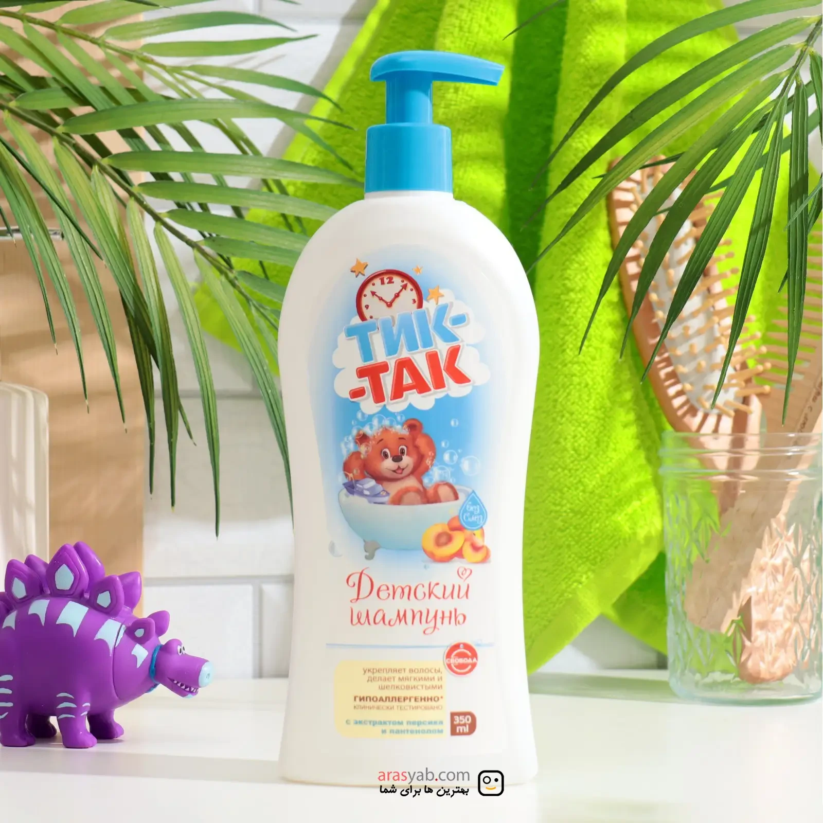 شامپو سر کودک تیک تاک Tik-Tak حاوی عصاره هلو حجم 350 میلی