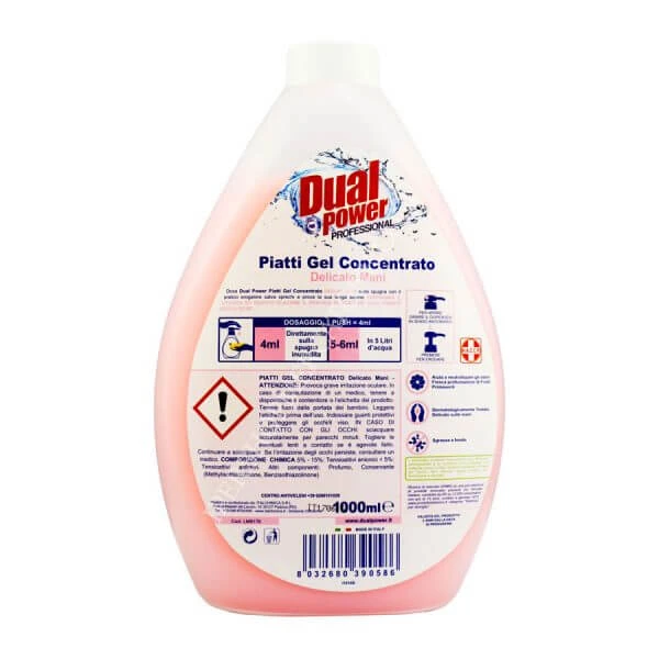 ژل ظرفشویی Dual Power مدل Piatti برای پوست های حساس 1 لیتری