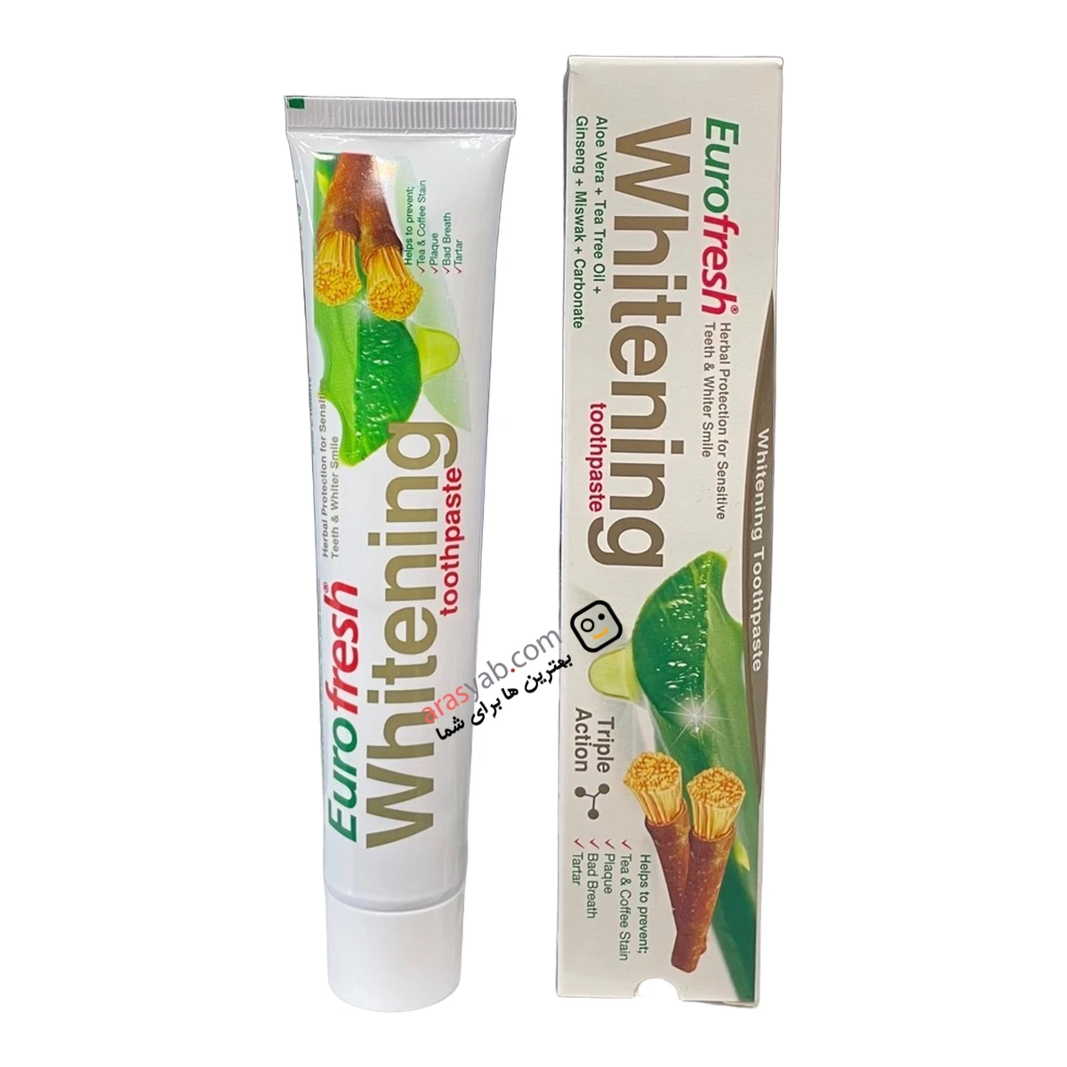 خمیردندان سفید کننده فارماسی Farmasi مدل یوروفرش Eurofresh حجم 50 گرم