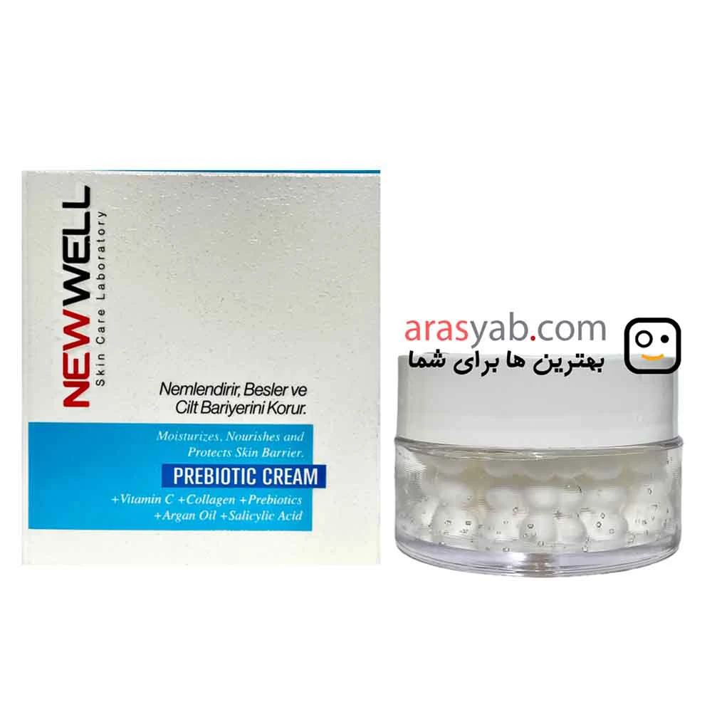 کرم پری بیوتیک نیوول NEWWELL آبرسان و تقویت کننده معجزه گر پوست حجم 50 میل