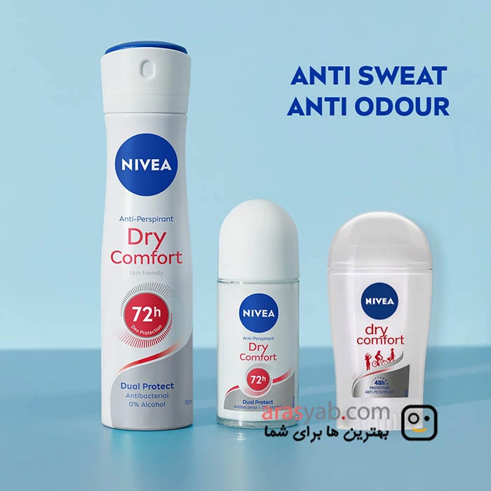 مام استیکی زنانه درای کامفورت dry comfort نیوآ nivea با ماندگاری 48 ساعته حجم 40 میل