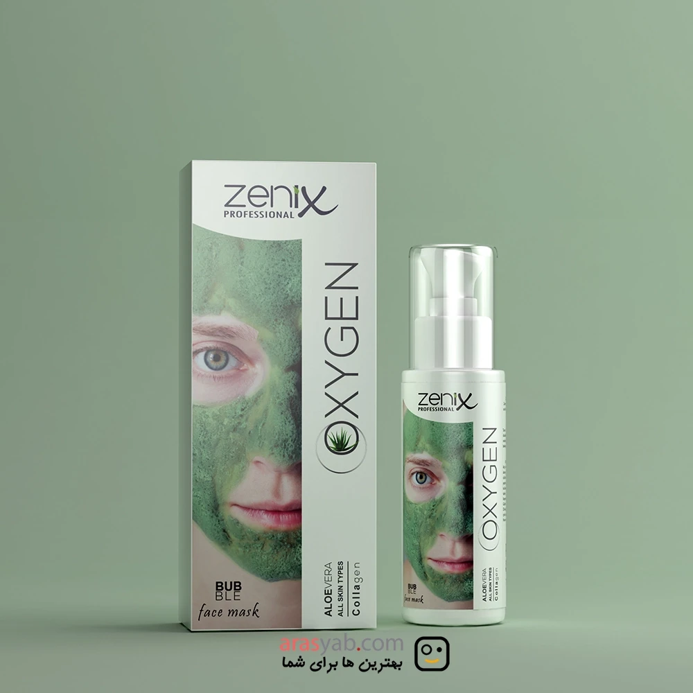 ماسک صورت اکسیژنه زنیکس zenix با عصاره آلوئه ورا حجم 70 میل