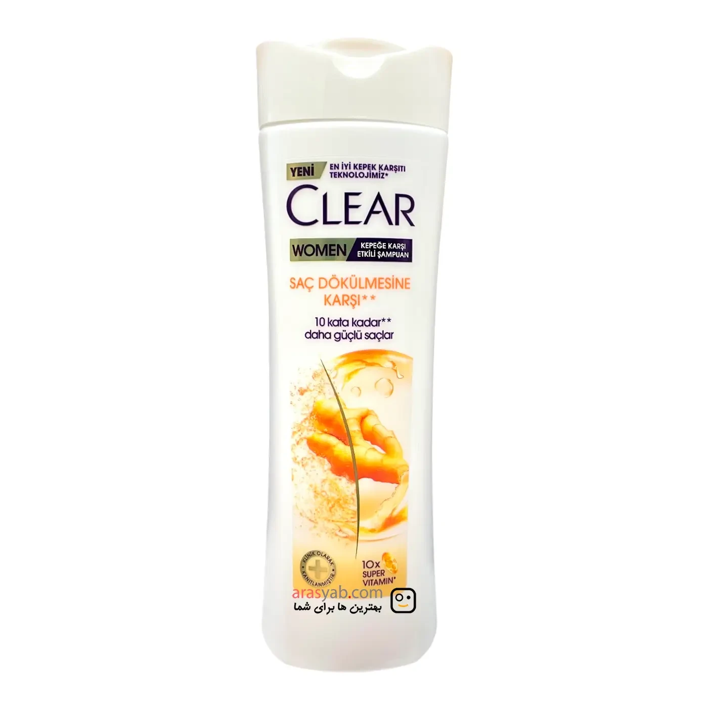 شامپو ضدشوره و ضدریزش کلیر زنانه Clear Women حاوی عصاره زنجبیل حجم 350 میل