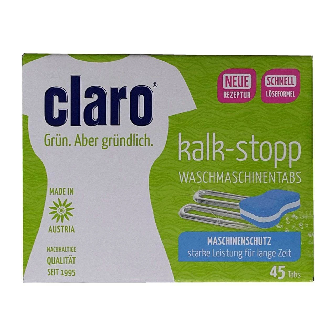 قرص جرمگیر ماشین لباسشویی Claro مدل Kalk-Stop بسته 45 عددی