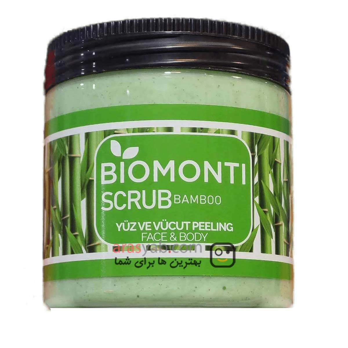 اسکراب بامبو بیومونتی biomonti مناسب صورت و بدن حجم 500 میل