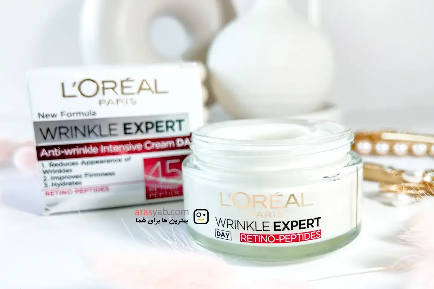 کرم روز جوانساز و لیف صورت لورال Loreal حاوی Retino Peptides بالای 45 سال حجم 50 میل