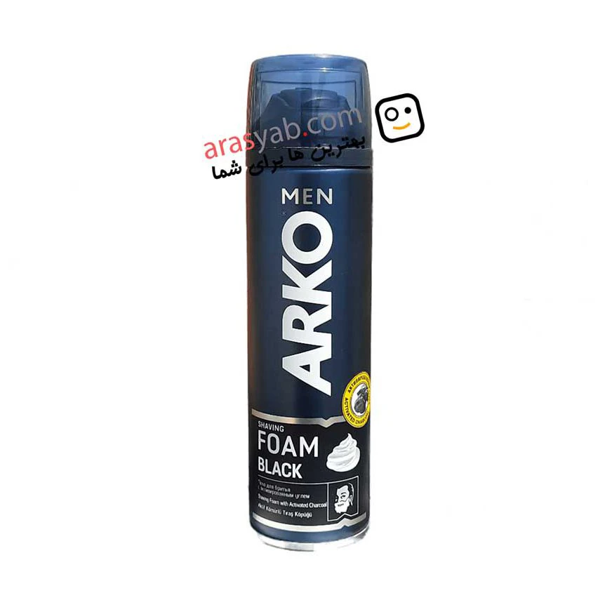 فوم اصلاح زغالی آرکو Arko مدل black حجم 200 میل
