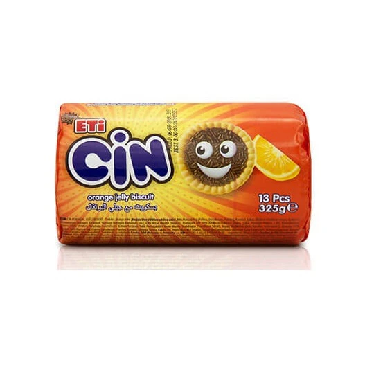 بیسکوئیت با روکش ترافل پرتقالی اتی جین Eti Cin وزن 325 گرم