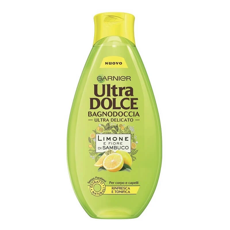 شامپو بدن گارنیر Ultra Dolce با رایحه لیمو و گل آقطی حجم 500 میلی