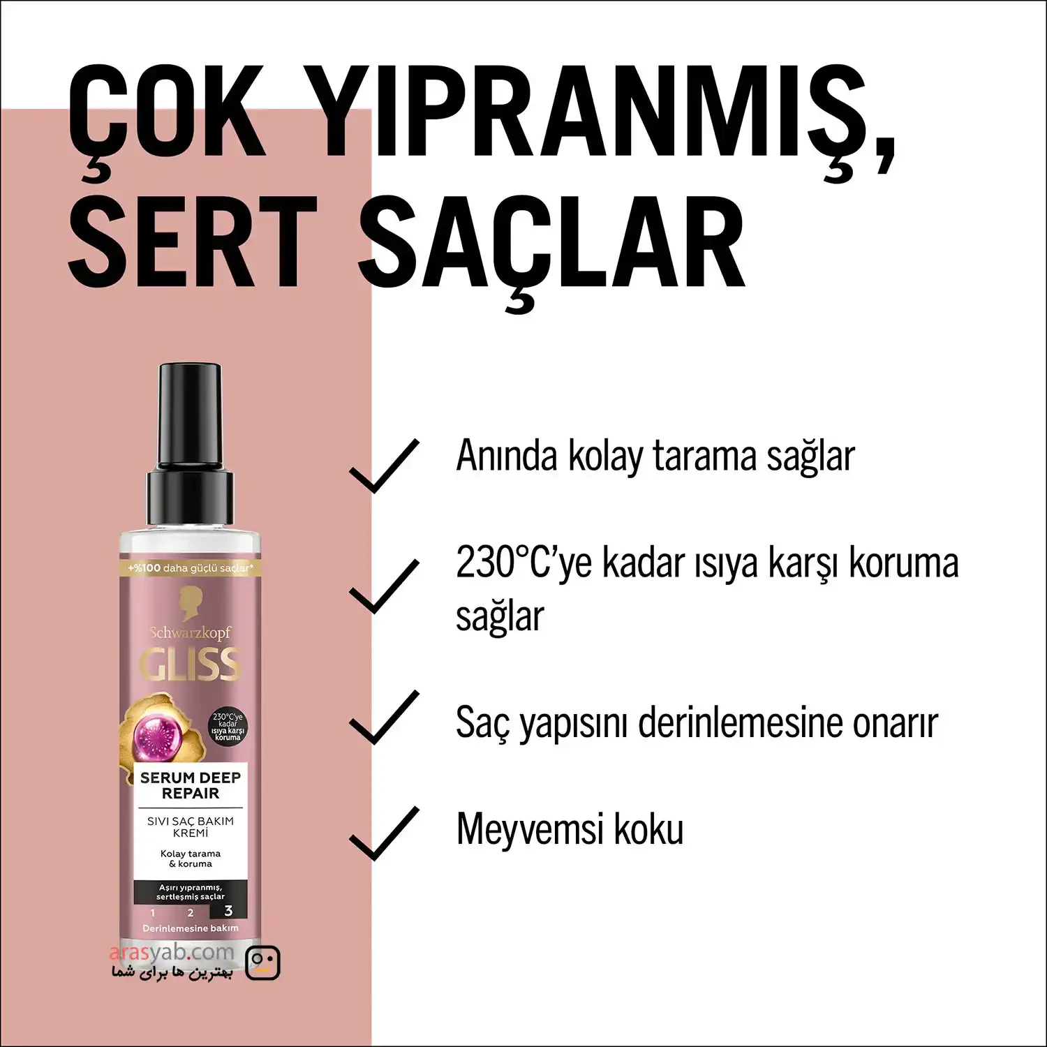 اسپری دوفاز دیپ ریپر Deep Repair گلیس احیاء کننده مو حجم 200 میلی