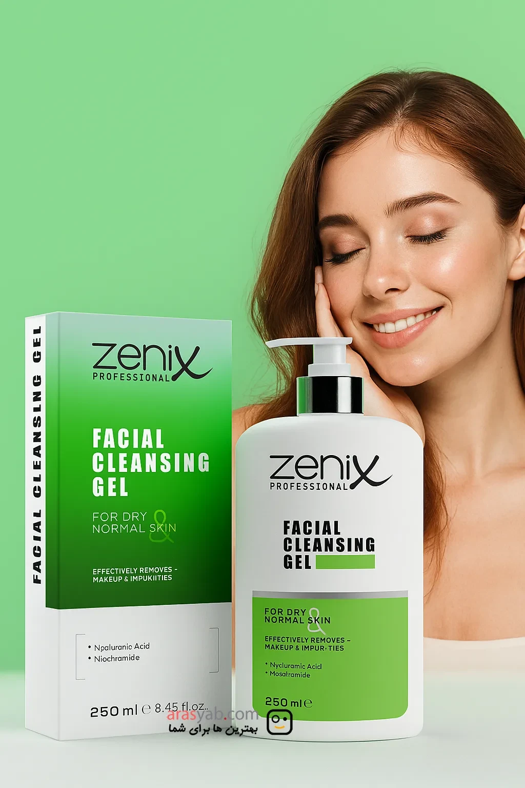 فیس واش پوست خشک و نرمال زنیکس Zenix با خاصیت آبرسانی پوست حجم 250 میل