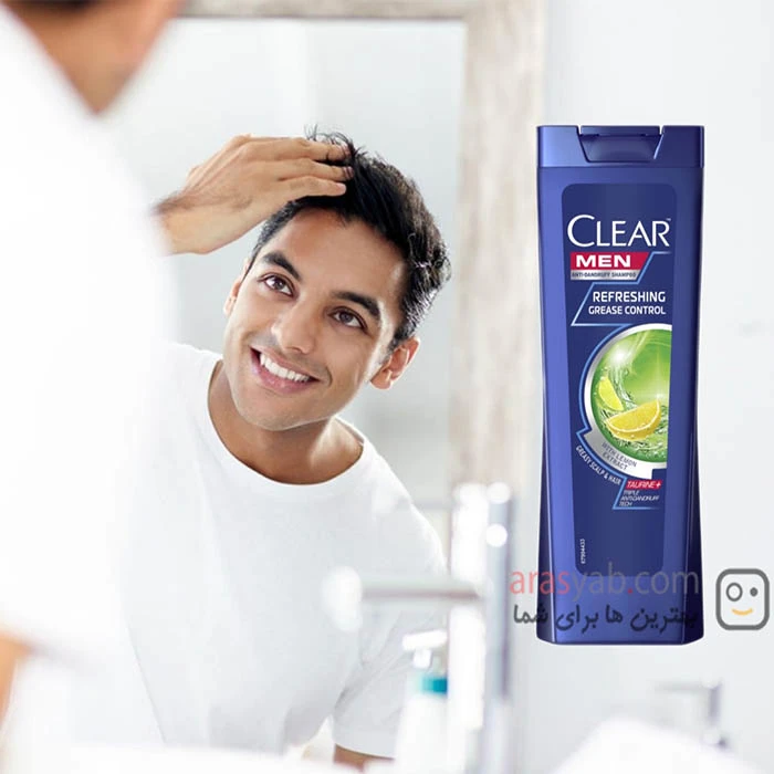 شامپو کلیر لیمویی اصل فرانسه مدل refreshing grease control حجم 400 میل