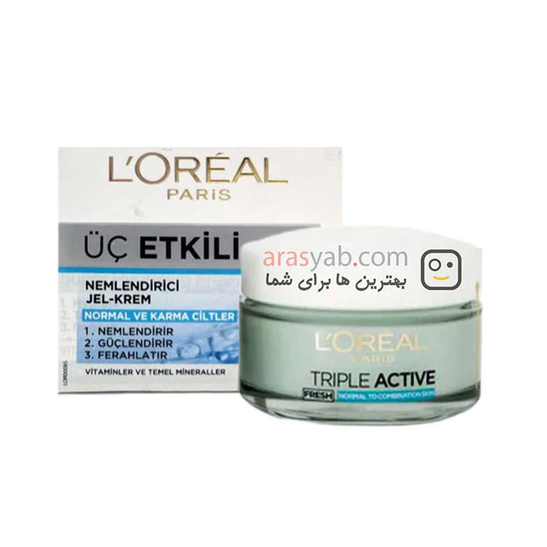 کرم مرطوب کننده لورال L'Oreal با عملکرد 3 گانه حجم 50 میل