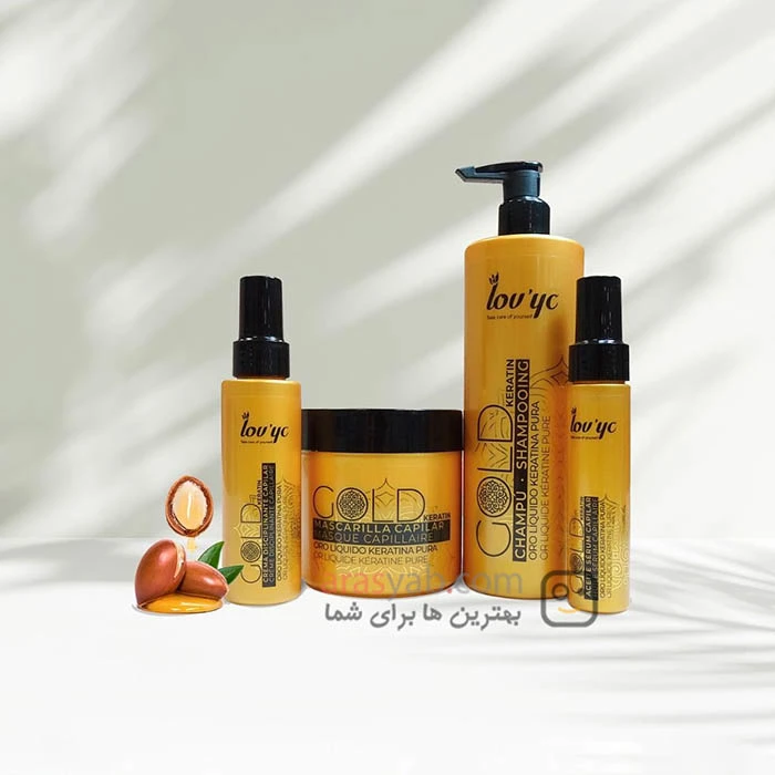 ماسک موی کراتینه لاویک Lovyc مدل Gold Keratin برای موی خشک حجم 400 میل