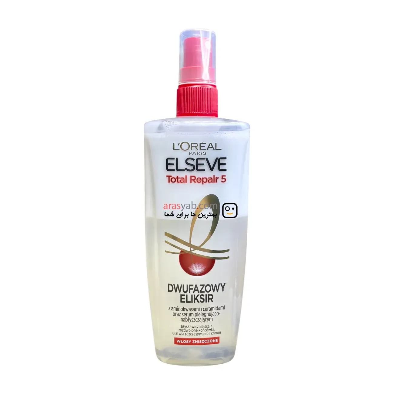 اسپری دوفاز لورال السیو اصل فرانسه مدل TOTAL REPAIR 5 برای موهای آسیب دیده حجم 200 میلی