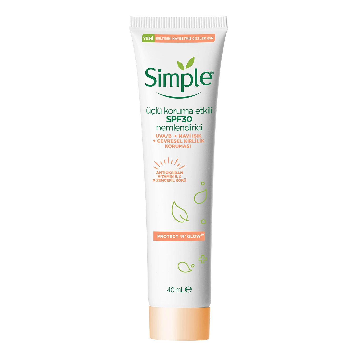کرم مرطوب کننده سیمپل با SPF30 مدل Protect n Glow حجم 40 میلی