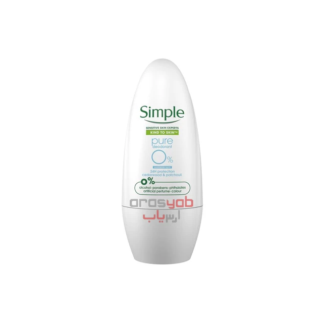 رول ضدتعریق بدون آلومینیوم Simple مدل Pure جم 50 میلی
