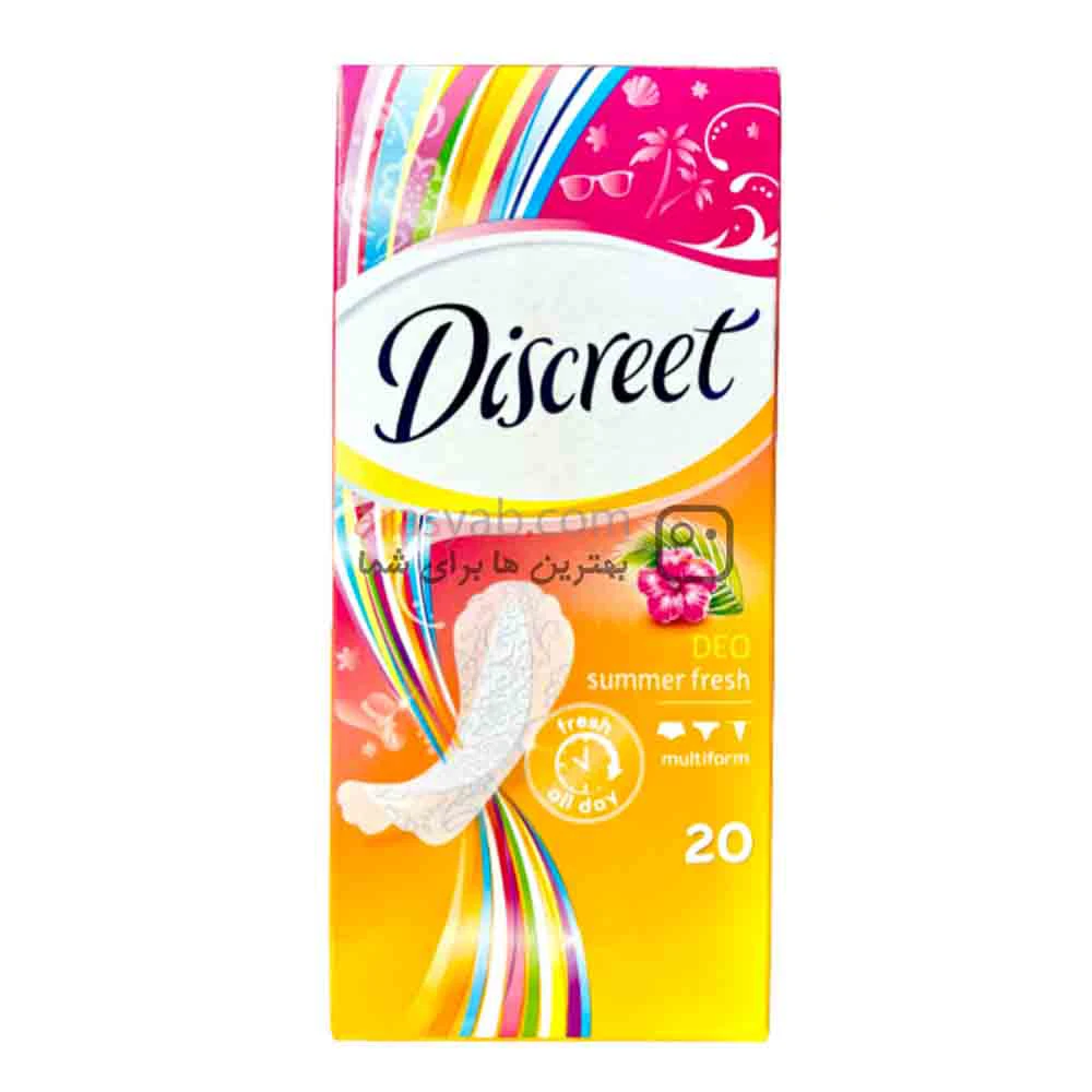 پد روزانه معطر دیسکرت Discreet مدل Summer fresh با رایحه گل 20 عددی