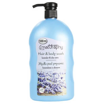 شامپو سر و بدن naturaphy با عصاره اسطوخودوس و آلوئه ورا حجم 1000 میلی