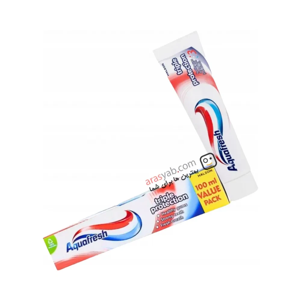 خمیر دندان آکوا فرش Aquafresh مدل تریپل پروتکشن Triple Protection حجم 100 میل