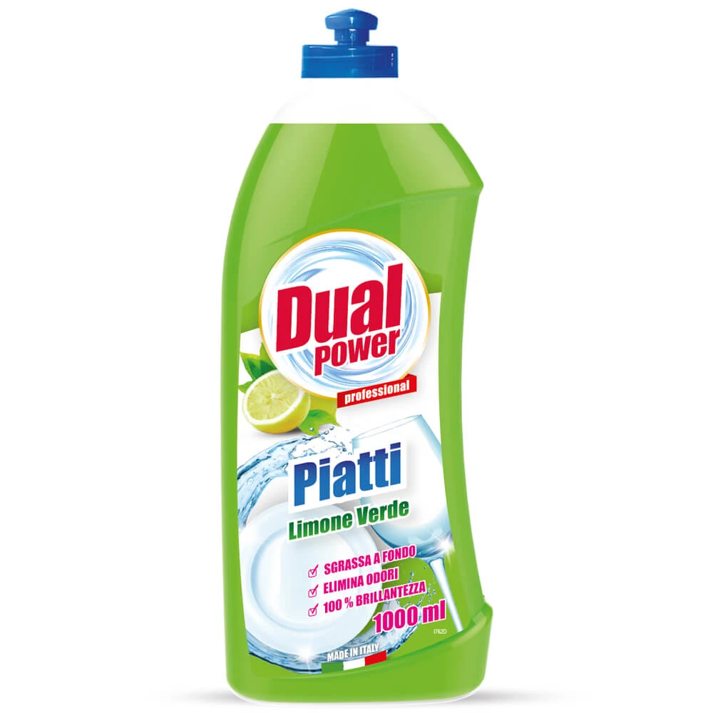 مایع ظرفشویی Dual Power مدل Piatti با عصاره لیمو حجم 1 لیتر