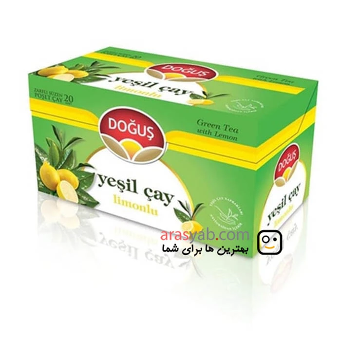 چای سبز لیمویی دوغوش dogus رژیمی بسته 20 عددی