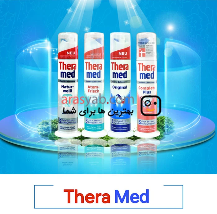 خمیر دندان پمپی ترامد Thera med مدل Complete plus آنتی باکتریال حجم 100 میل