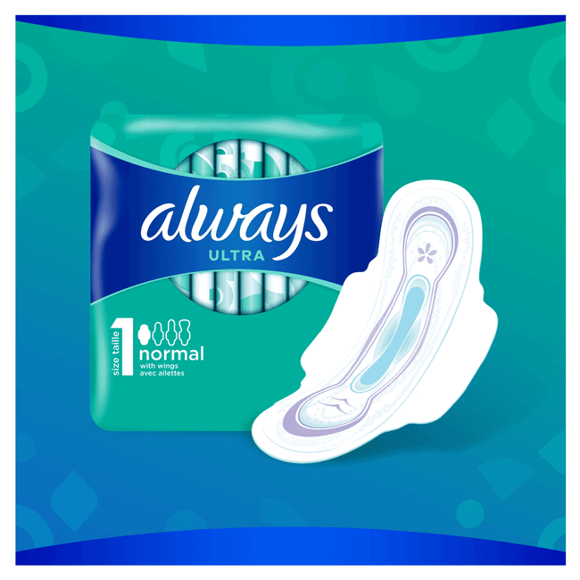 نوار بهداشتی بالدار ALWAYS مدل ultra normal سایز 1 بسته 38 عددی