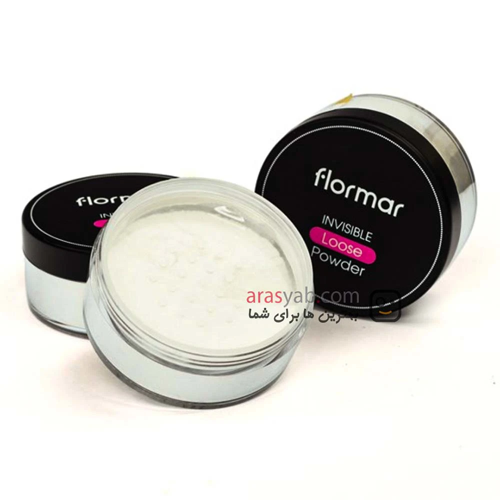 پودر فیکس بی رنگ فلورمار FLORMAR تثبیت کننده میکاپ حجم 18 گرم